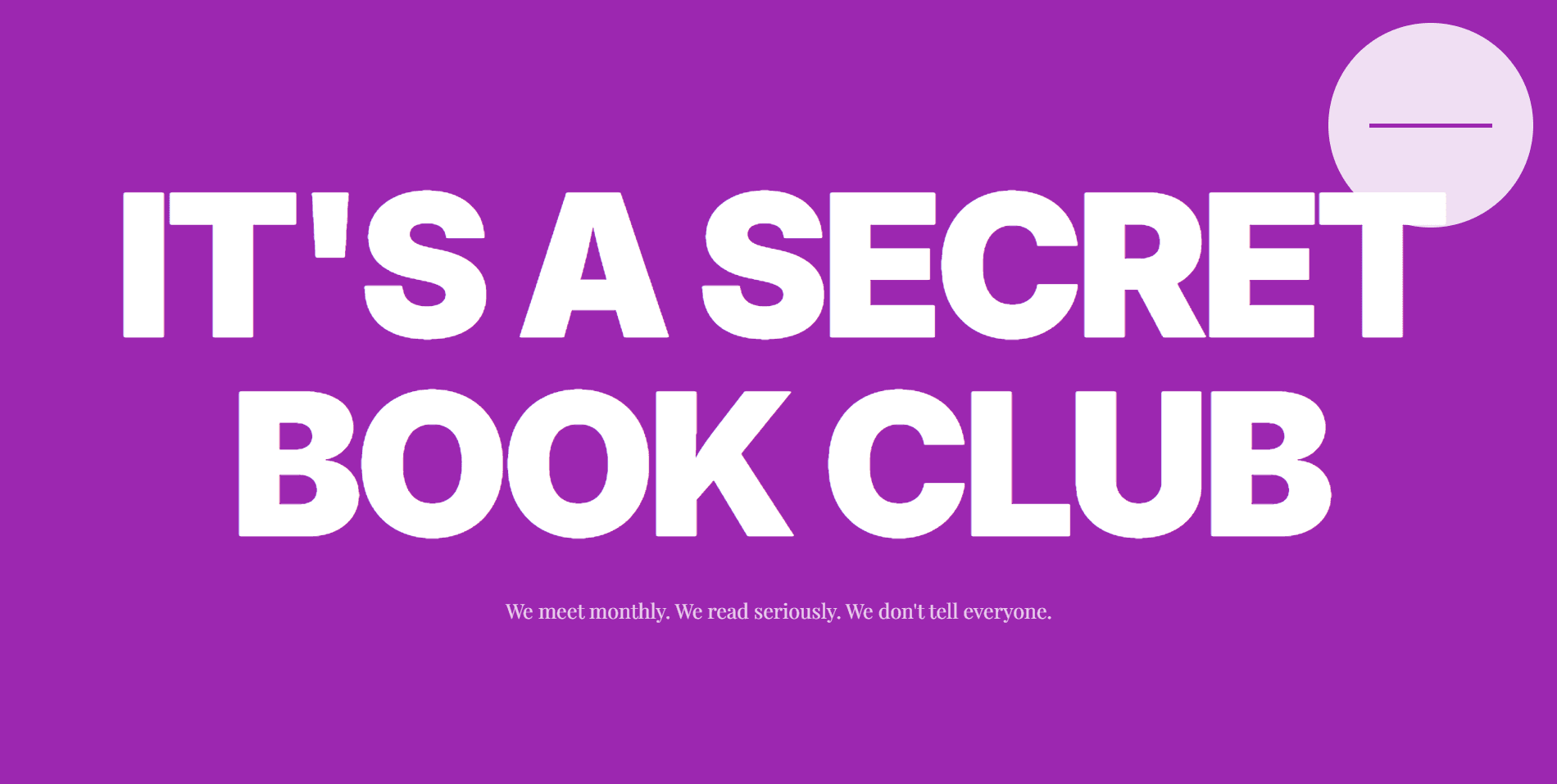 It's A Secret Book Club — web development project by Efe Onoh